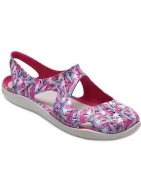 Crocs Swiftwater Wave Sandals Sz 9 Tropical Candy Pink